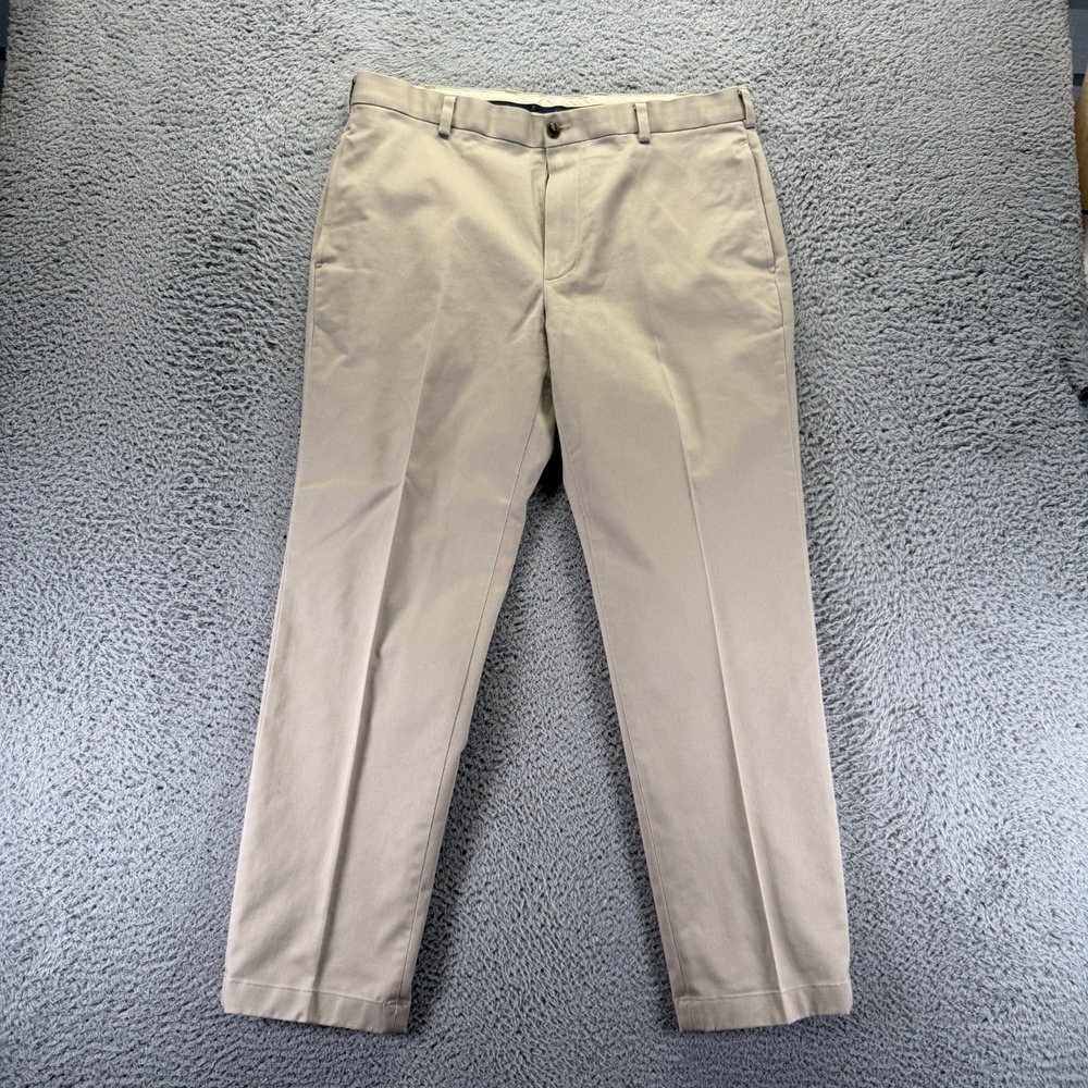 Brooks Brothers Pant Mens 36x30 Beige Cotton Chino Straight Business Stretch